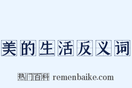 美的生活反义词是什么意思的图片